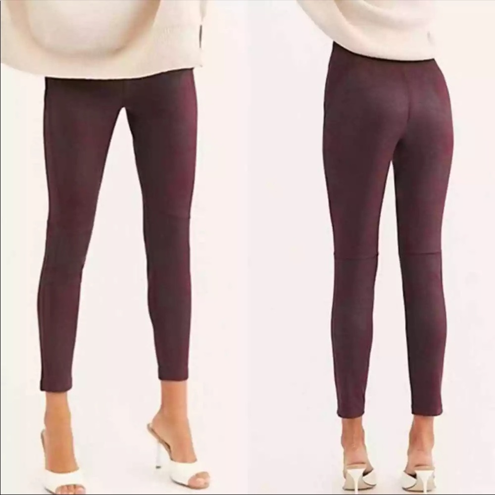 Free People Midnight Vegan Suede Skinny Pants